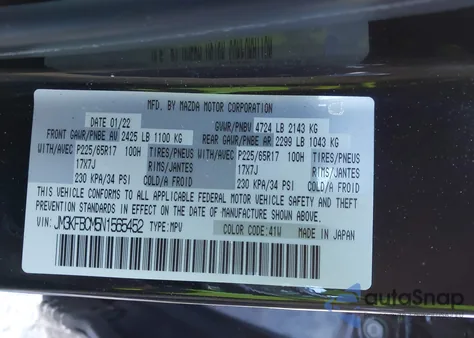 2022 Mazda Cx-5 2.5 S Preferred z USA, uszkodzony, nr VIN JM3KFBCM5N1565452